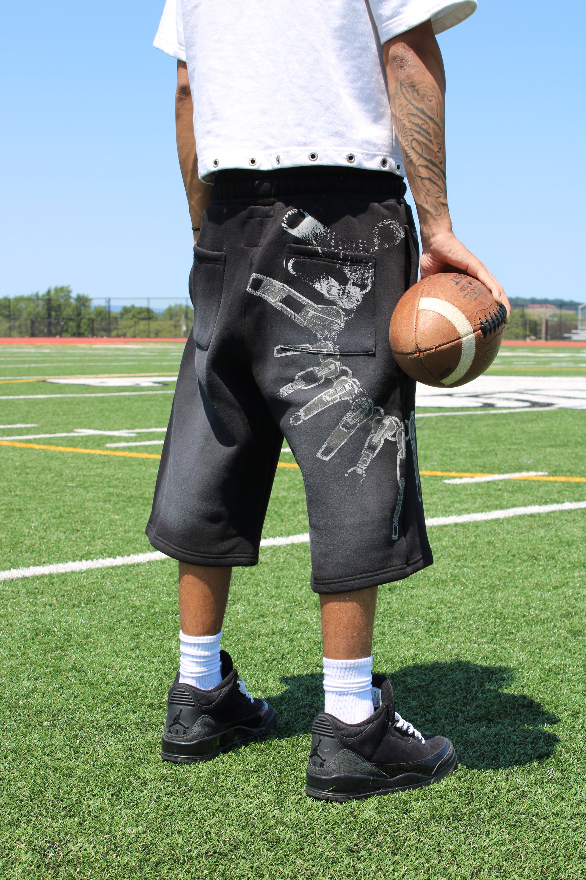 Zipper Up 3/4 shorts